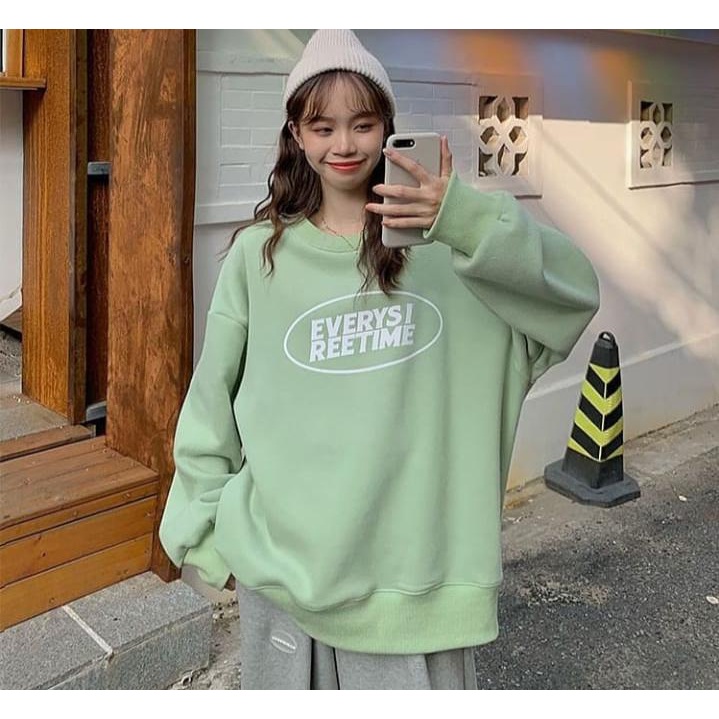 EVERISI REETIME SWEATER SWITER SWETER OVERSIZE CREWNECK PRIA WANITA