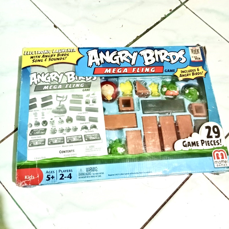 angry birds mega fling original by mattel games kids 29 pieces mainan anak import singapore preloved