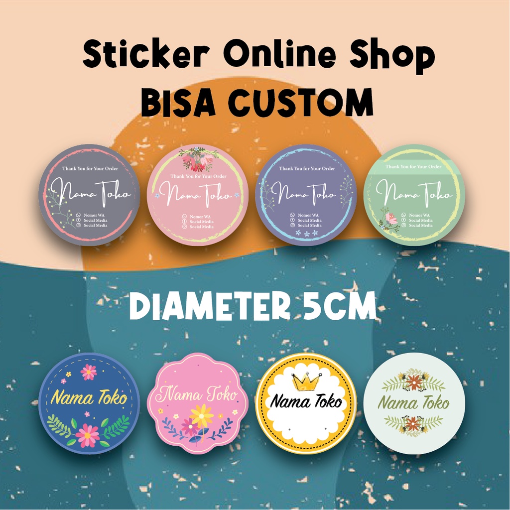 

[50 pcs] Sticker Label Olshop Bisa Custom - Sticker olshop - Stiker Kemasan - sticker olshop murah