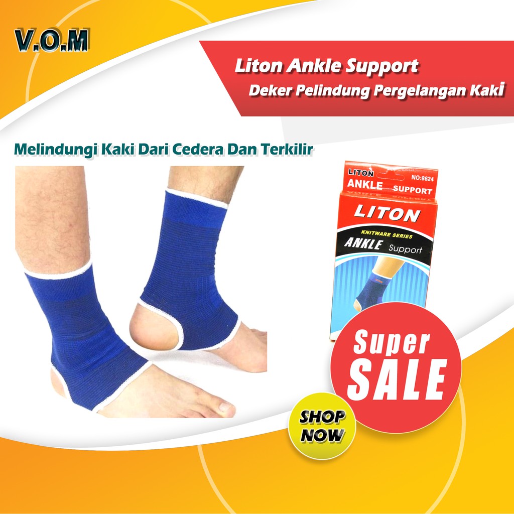 VOM Liton Ankle Support 8624 / Deker Pelindung Pergelangan Kaki Olahraga - 0439