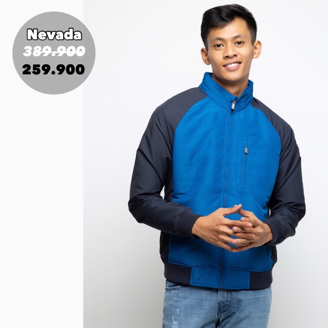 Nevada Jaket Parasut Hoodie Grey Blue