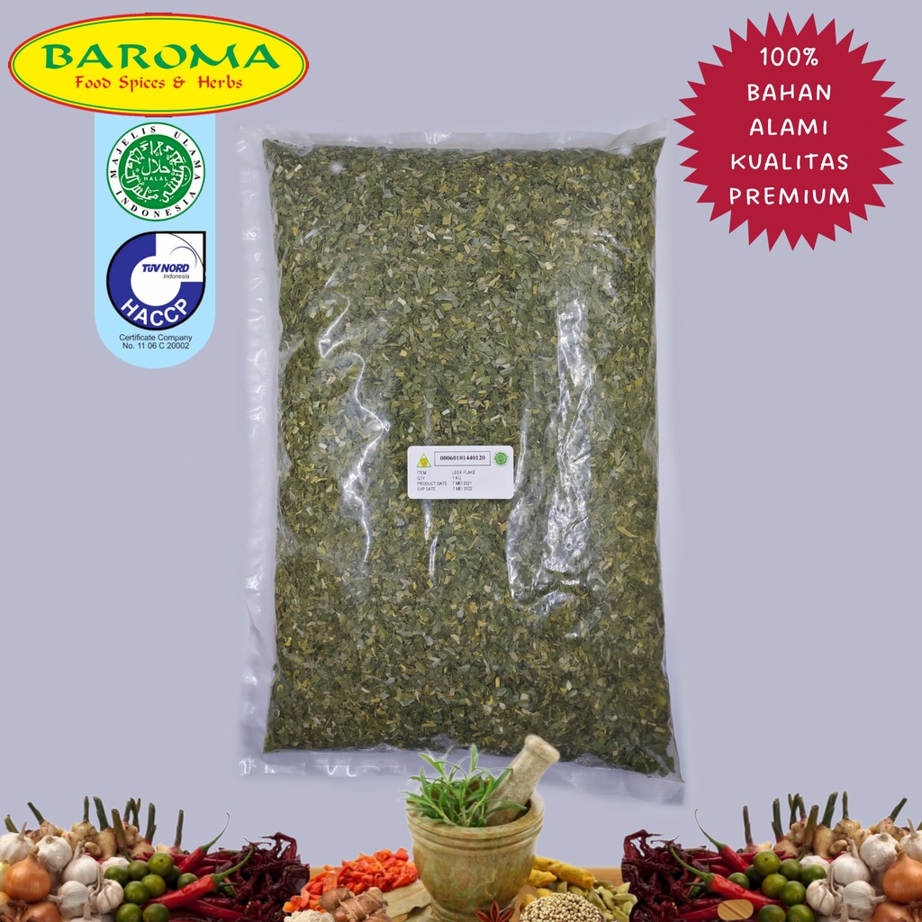 

RB22 Daun Bawang Kering / Leek Flake Kemasan 1Kg Kualitas Premium