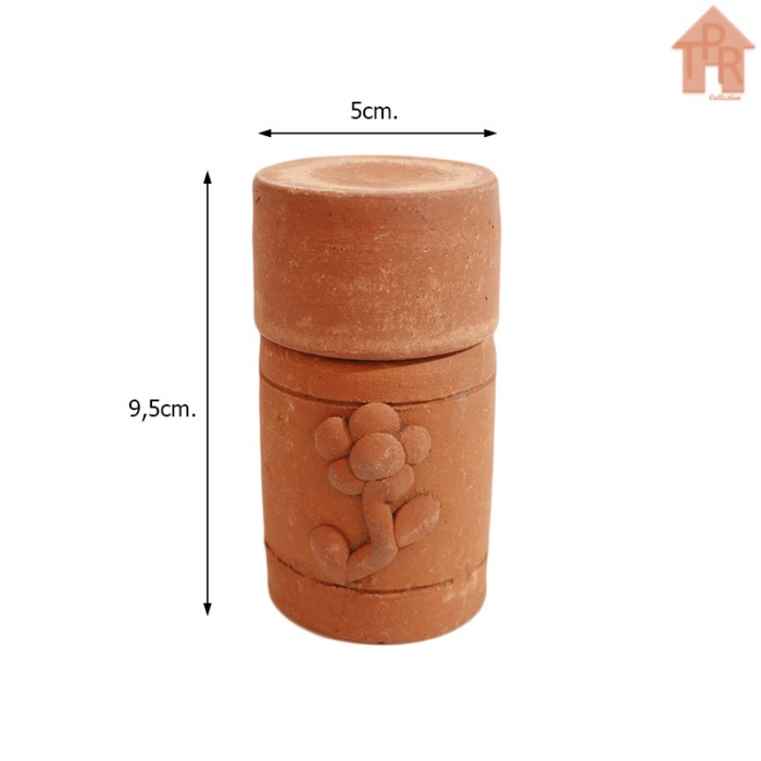 Prakarya - Tanah Liat Toples Bertutup / Toples Tusuk Gigi - T10