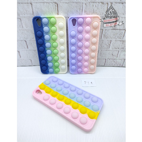 SILICONE CASE POP IT OPPO R9 F1 PLUS - CASE PENGHILANG STRESS PUSH IT BUBBLE CASE RAINBOW