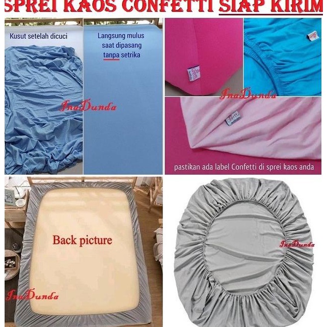 Seprei Kaos Confetti, Spreinya aja uk 160 & 180 &200 dg karet keLiLing