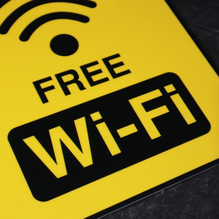 Otello - Free Wifi Sign Board Akrilik Papan Tanda Signage Label Acrylic Ruangan UV Print