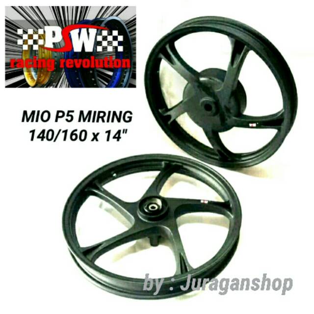 Velg Racing PSW Yamaha  MIO Palang 5 Miring Hitam