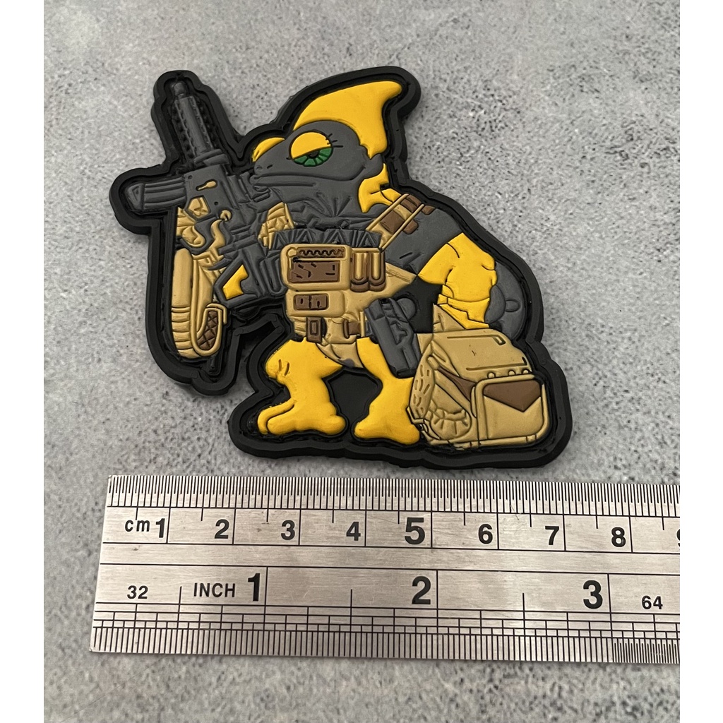 Patch Lizard Man (Kuning) - Patch Velcro Lizard - Prepetan Lizard Man - Velcro Karet