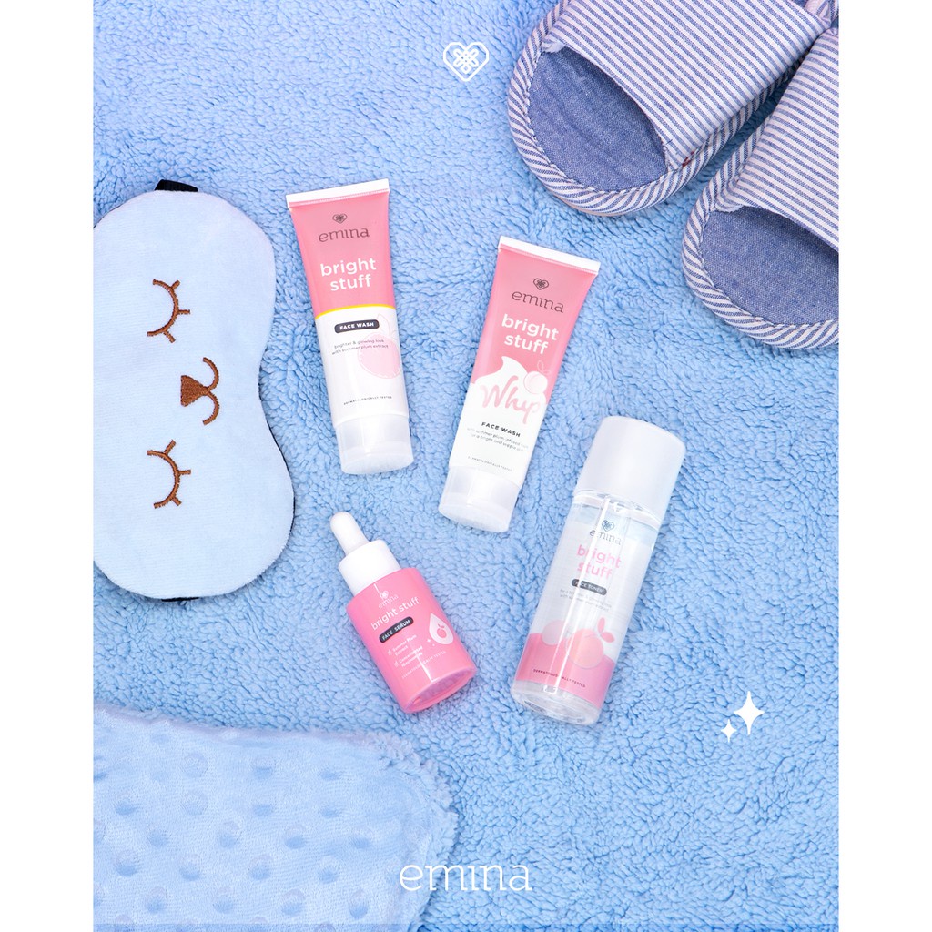 ⭐BAGUS⭐ EMINA BRIGHT STUFF ACNE PRONE | Face Scrub Face Serum