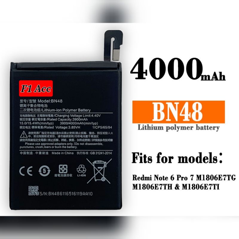 Baterai Batre Xiaomi Redmi Note 6 Pro BN48 ORIGINAL Baterai Redmi Bn48 Note 6 pro