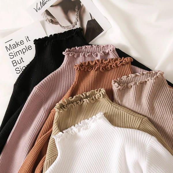 DAISY CURLY SWEATER | TURTLENECK KRIWIL LENGAN PANJANG | SWEATER KRIWIL/ SWEATER TURTLENECK RAJUT / KERAH TINGGI RAJUT WANITA / ATASAN TURTLENECK KRIWIL/  turtleneck kriwil knit / atasan kerah tinggi rajut wanita/ Sweater Rajut wanita / ATASAN Rajut Wanit