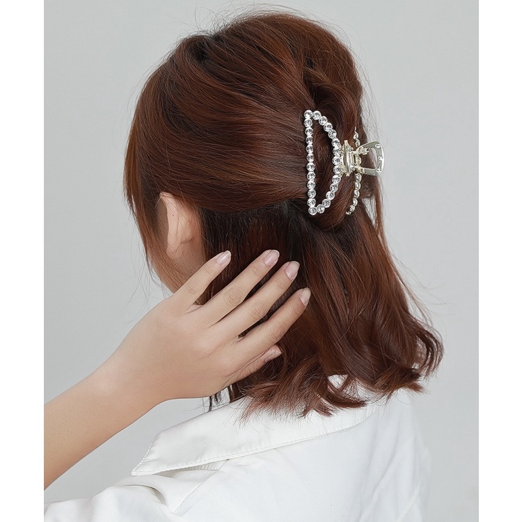 Jepit Jepitan Jedai Japit Rambut Korea Salon JUMBO Mutiara Permata Elegan Bahan Logam Alloy Hair Claw Clips