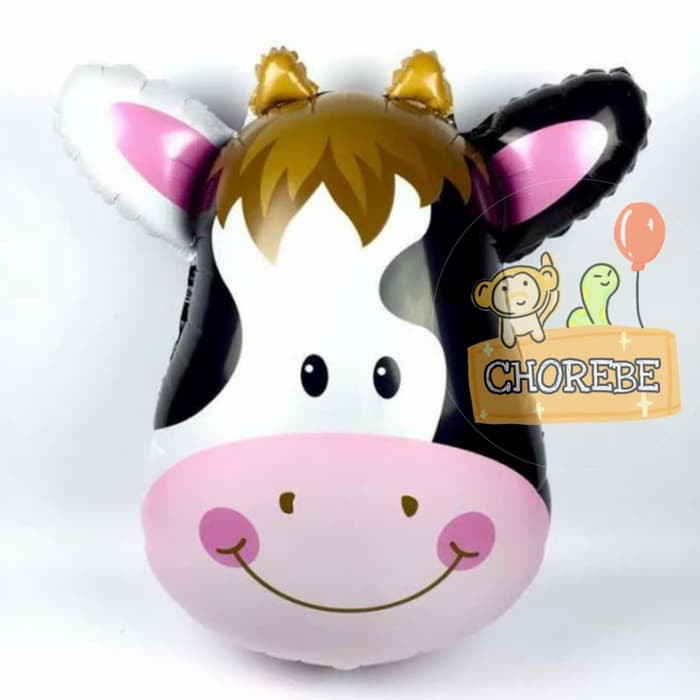 Balon Foil Sapi / Kepala Sapi Lucu