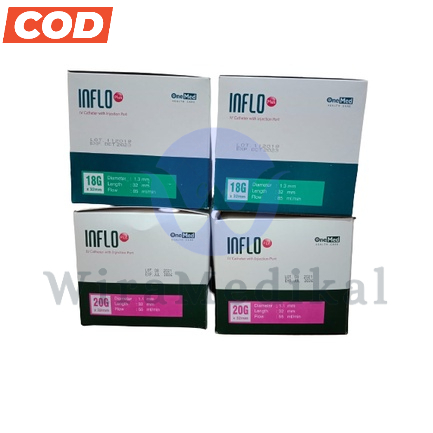 Inflo Plus I.V. Cathether OneMed Ukuran 18G, 20G, 22G