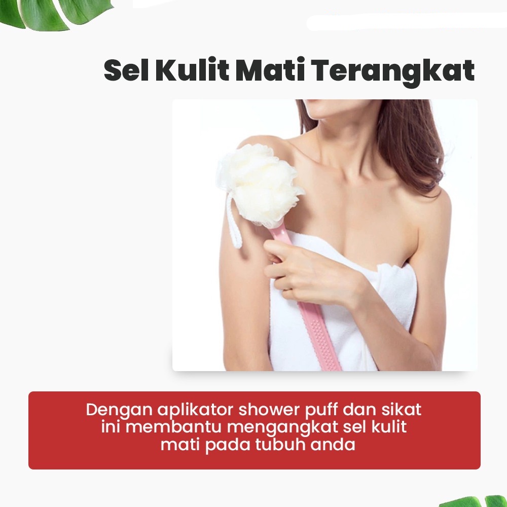 Sikat Punggung Badan dengan Shower Puff untuk Mandi