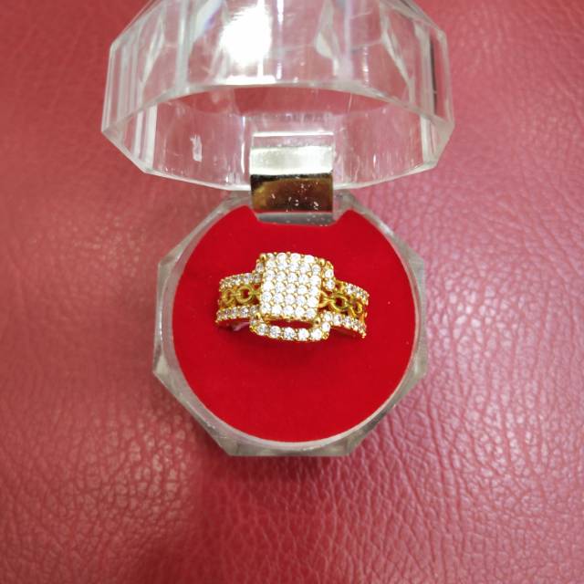Cincin perhiasan emas asli kadar 875 casual