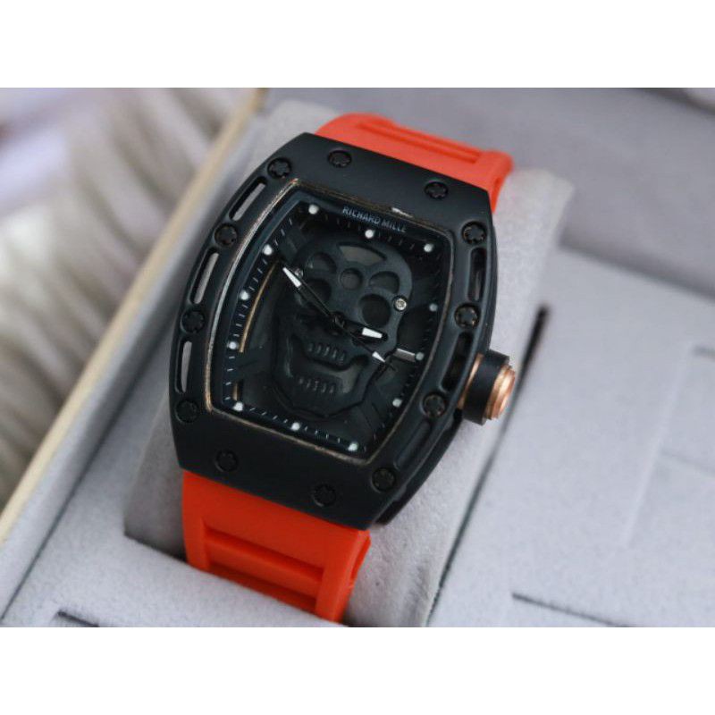 Jam Tangan Pria Richard Mile RM 4405 Tengkorak Kwalitas Premium  - Free Box Batre Cadangan Original