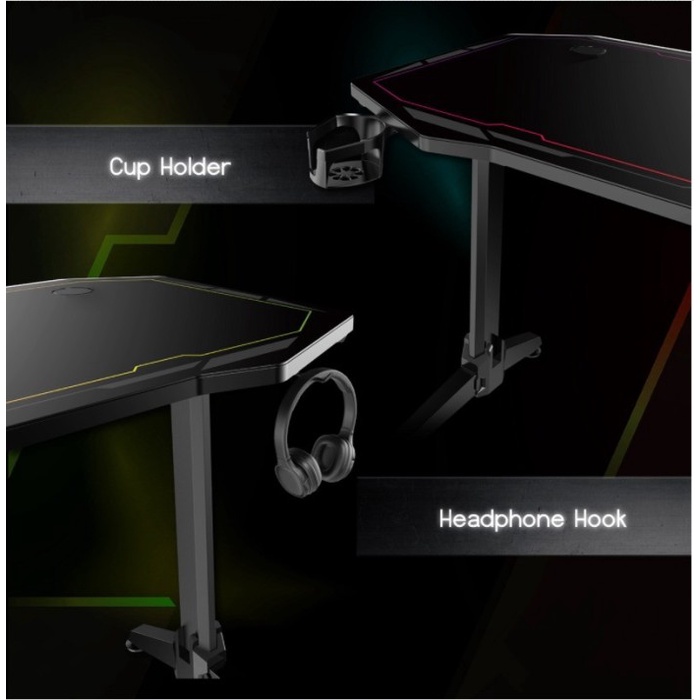 Xagatek Apex Three RGB Gaming Desk - Meja Gaming