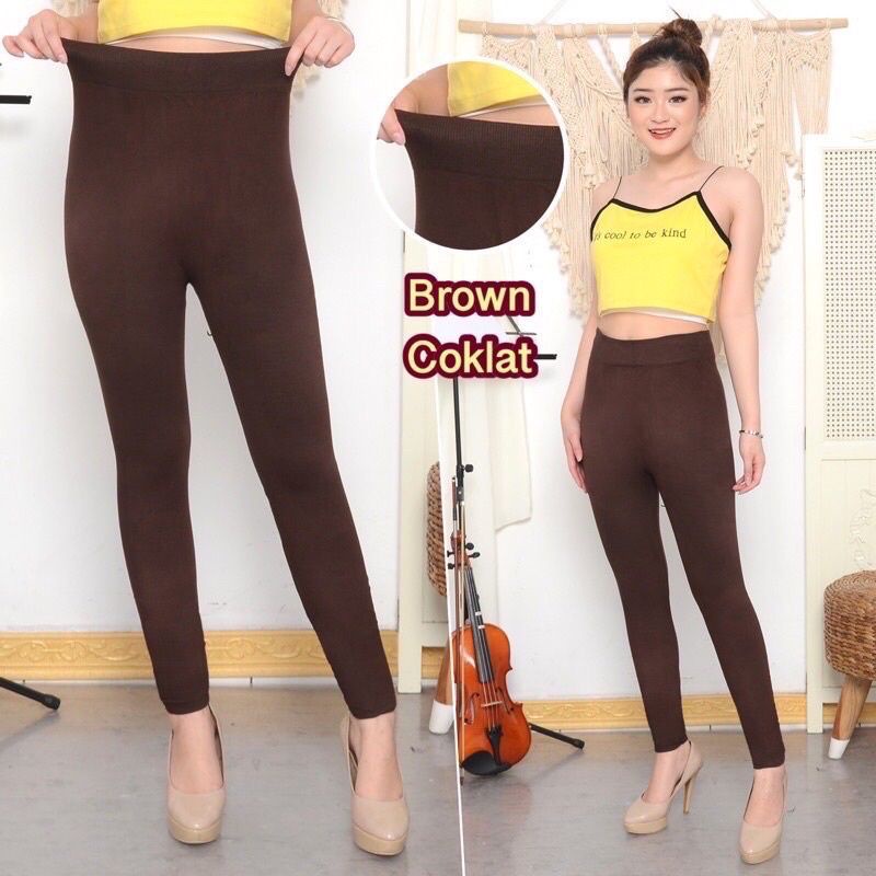 LEGGING COKLAT IMPORT TEBAL KOREA | LEGGING IMPORT TEBAL | LEGGING HW HIGHWAIST | LEGGING SUPER MELA