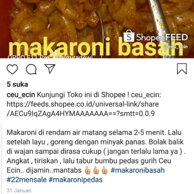 Makaroni mentah 1 kg