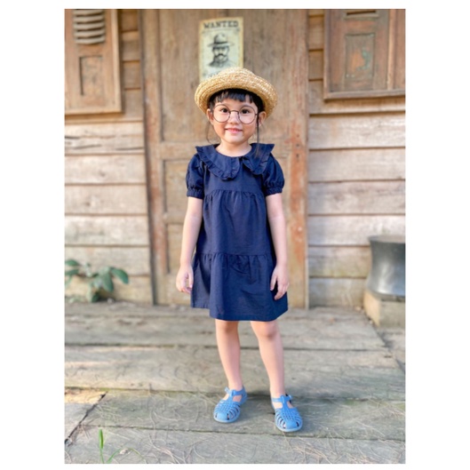 Dress Anak SMILEE Linen Salsabila Size 1-5Thn / Dress anak perempuan Lucu CBKS S23