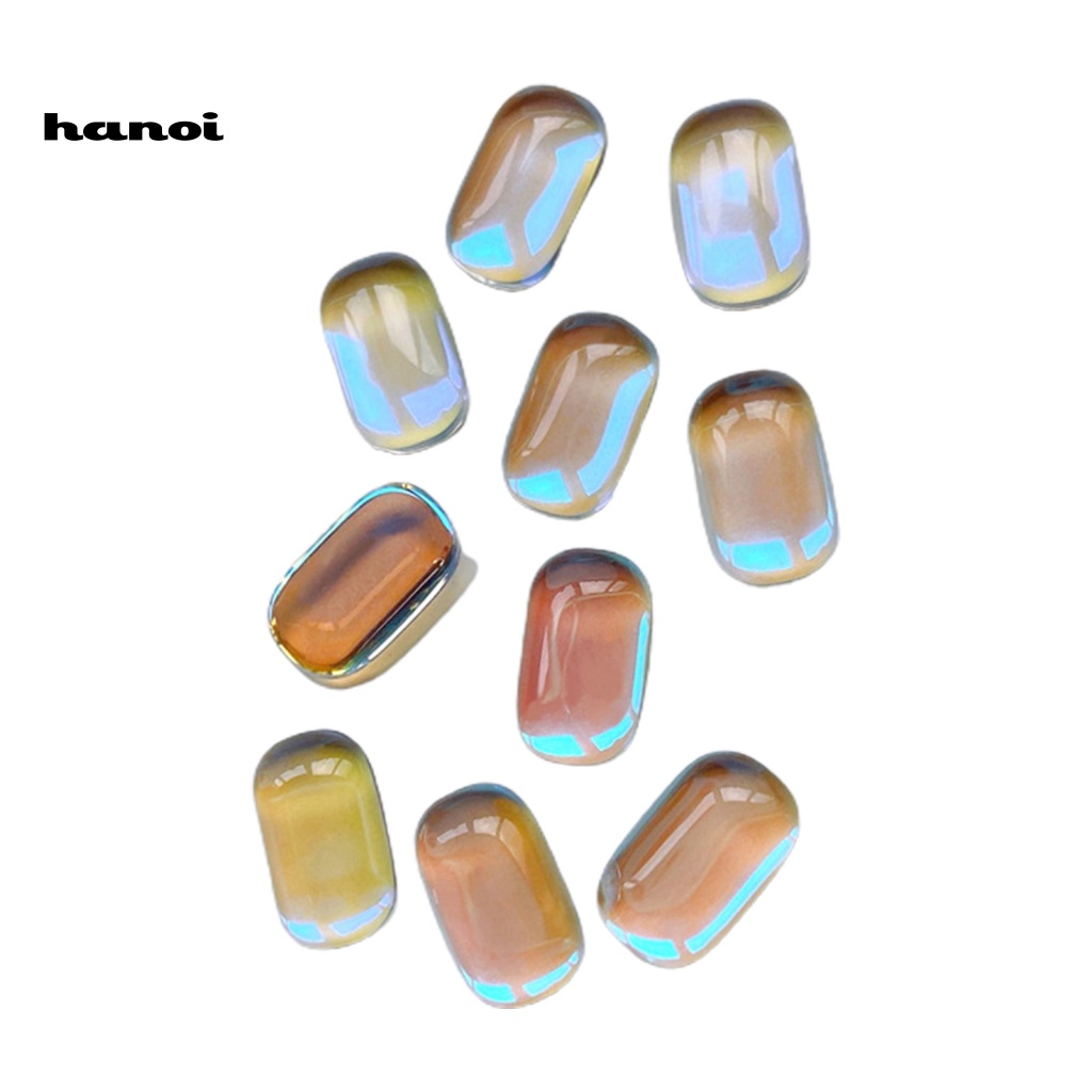 Han_ 10Pcs / Set Ornamen Kristal Imitasi Multiwarna Untuk Dekorasi Nail Art