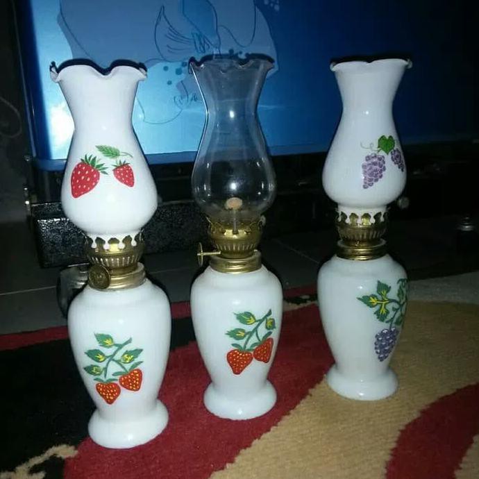 Lampu minyak meja antik - Putih