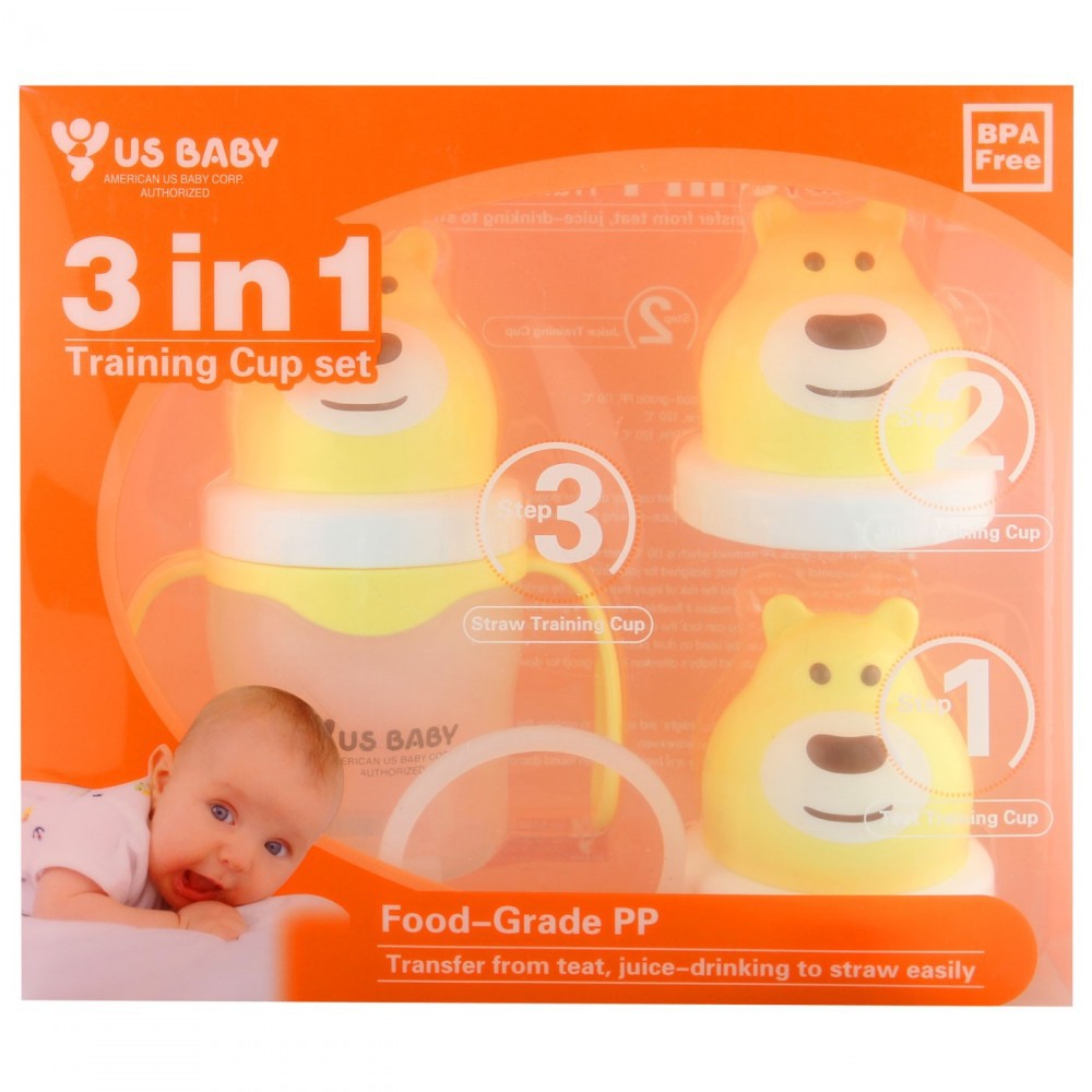 USBaby 3in1 Training Cup Set Lengkap US Baby