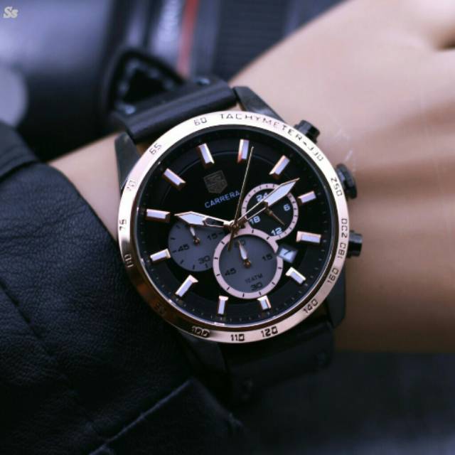 JAM TANGAN PRIA TAG HEUER CARRERA KULIT MEWAH ELEGAN TERLARIS