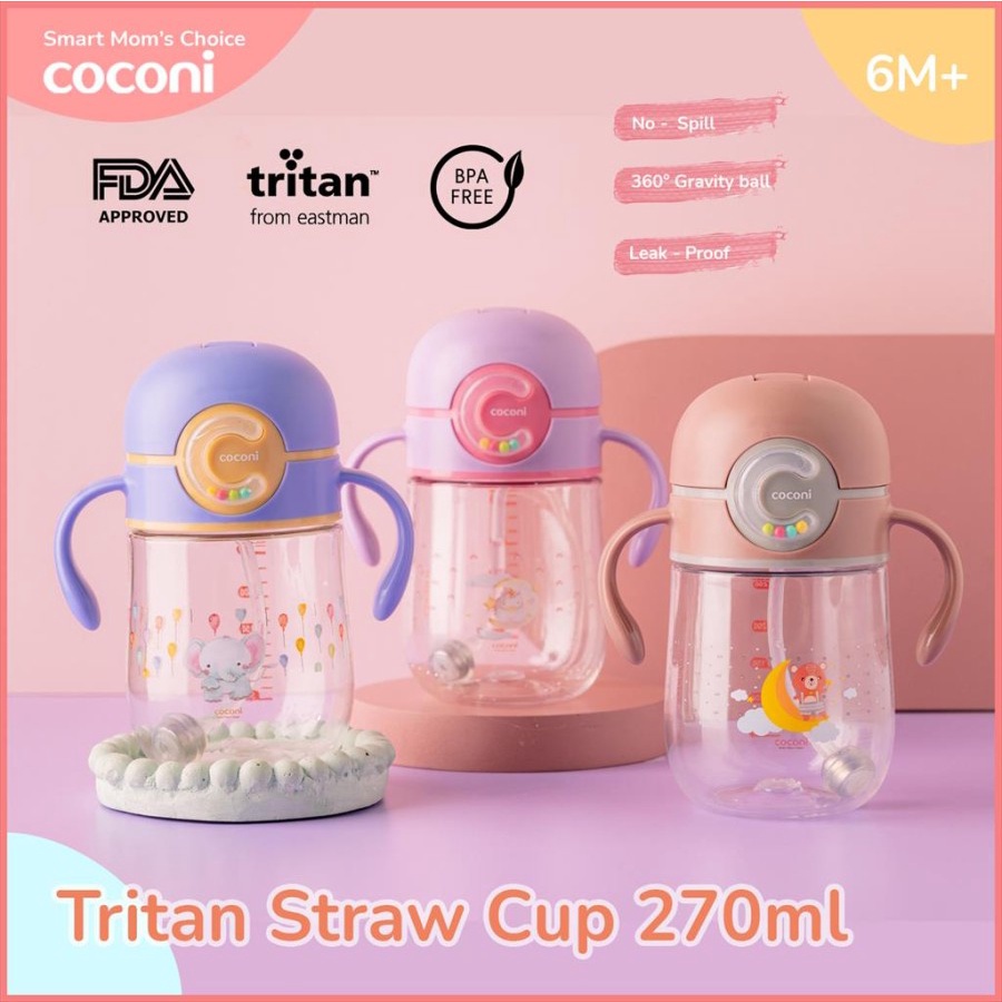 Coconi Tritan Bottle 270ml | Botol minum bayi anak dengan pemberat