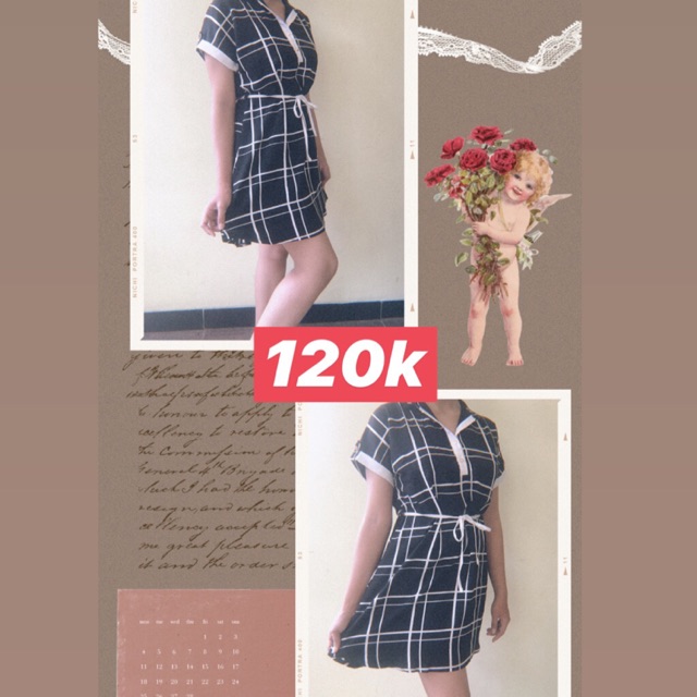 [PRELOVED] DRESS KOTAK KOTAK