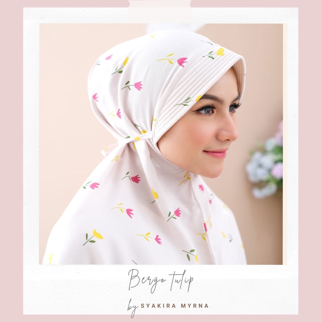 Bergo Tulip by Syakira myrna Bahan Rayon Valencia (rayon teradem dikelasnya) Lembut Jatuh dan Dingin
