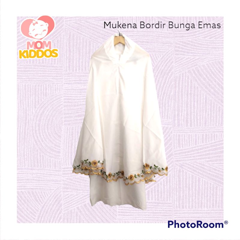 [PROMO RAMADHAN] MUKENA DEWASA MUKENA IBSYAIN BORDIR BUNGA EMAS MUKENA BAHAN SATIN PREMIUM
