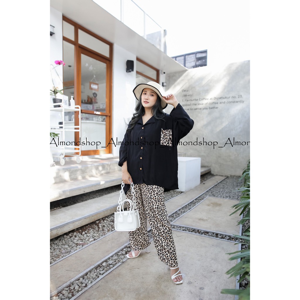 Micca Set Leopard / Daily Set Loreng / One Set Rayon / Pajamas Wanita Busui Friendly