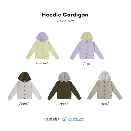 HAMAKO - Hoodie Cardigan - Jaket Anak Unisex Cotton USA