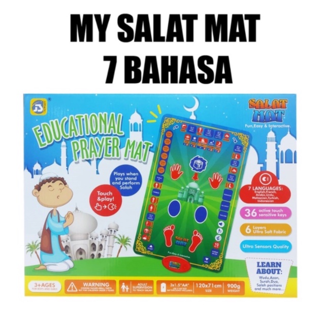 SALAT MAT SMART SAJADAH EDUKASI ANAK 7 BAHASA NEW UPGRADE / Sajadah Anak Educational Prayer Salat Mat Alat Belajar Salat untuk Anak Smart Sajadah