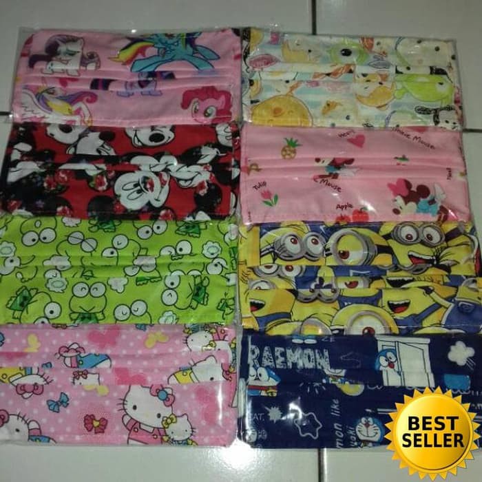 SRS (COD YES) [MKH01] Masker Kain Hijab Karakter Murah Meriah - Motif Random / Masker Hijab Tali