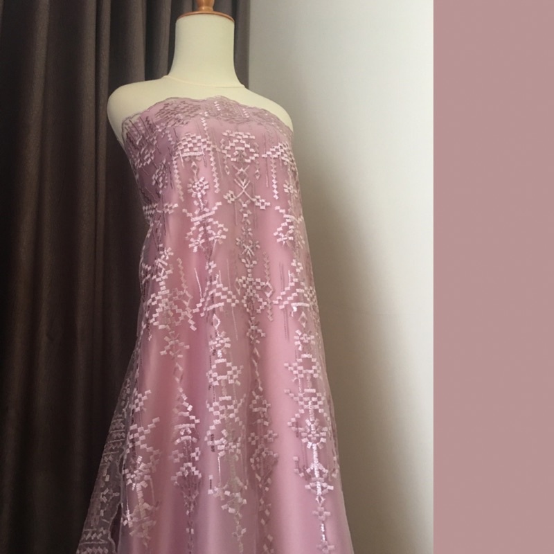 Tile Bahan kebaya Premium Etnik Bordir Aphrodite New Series Warna Rosegold Rose Gold Design By Sapto