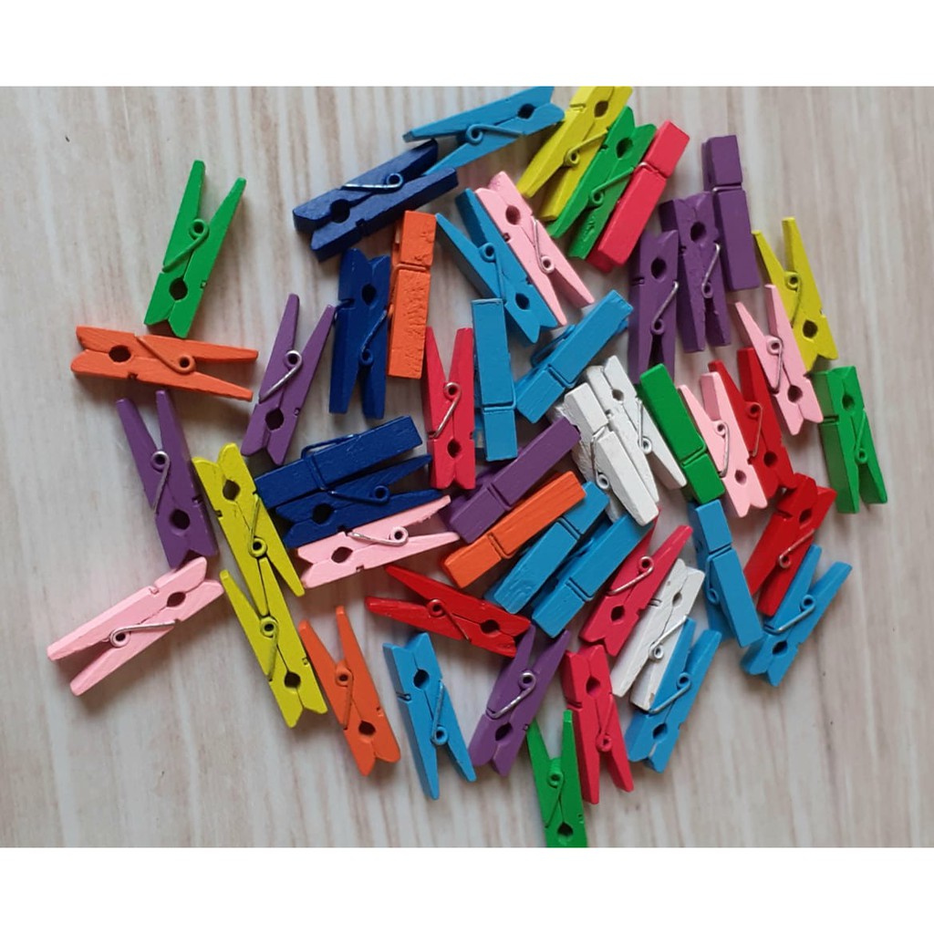 25 pcs Wooden Clip/ Penjepit kayu untuk foto polaroid 3,5cm