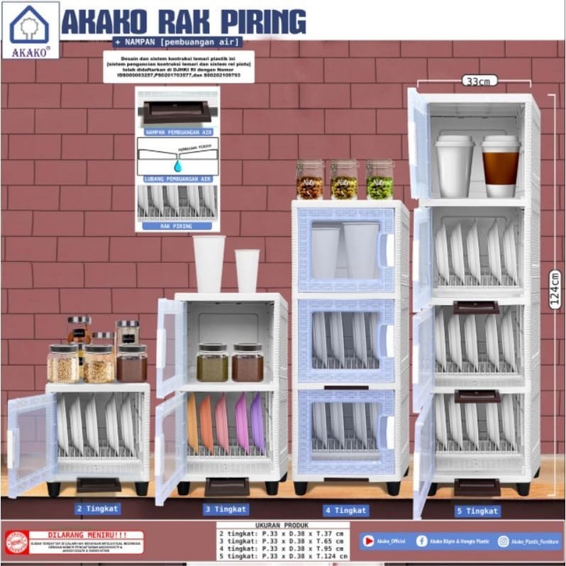Rak Piring Plastik AKAKO