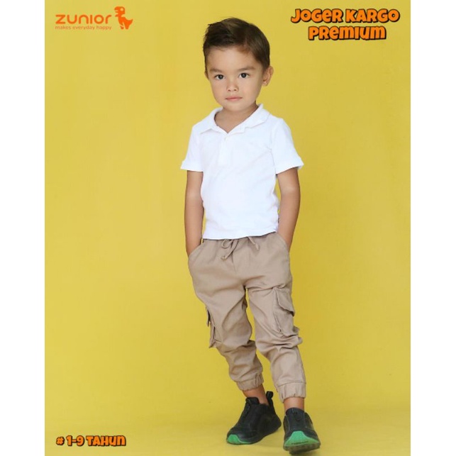 Celana Anak Jogger Cargo Zunior Premium Khaki