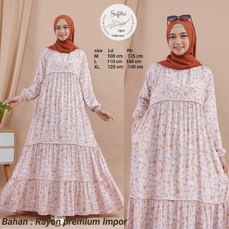 Gamis Rayon Premium Impor by ORI SAFITRI Size M L XL