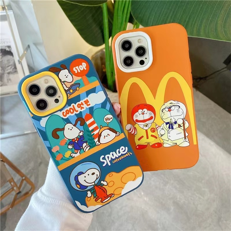 Soft Case Silikon 3 In 1 Motif Kartun Anjing Dan Kucing Untuk iPhone 13 12 11 Pro Max X XR Xs 7 8 6s 6 Plus SE 2020