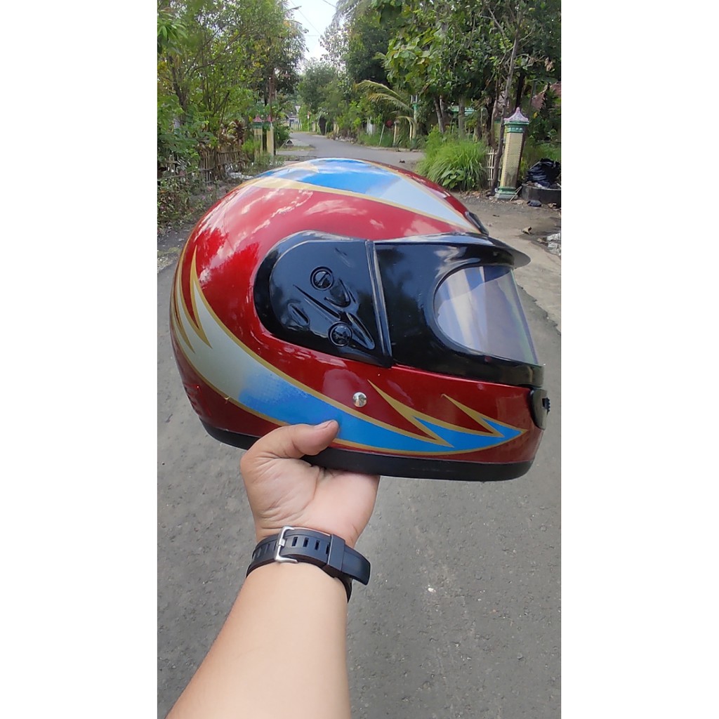 Helm Vintage Top 1 Full Face  NOS Merah
