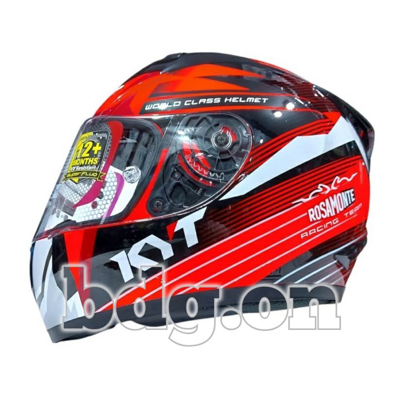 HELM KYT R10 RACE EDITION SERIES #3 ROSAMONTE YELLOW FLUO FULL FACE FLAT VISOR