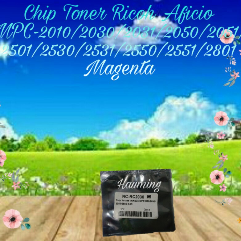 Chip Toner Ricoh Aficio MP C2010 C2030 C2031 C2050 C2051 C2501 C2530 C2551 C2801 Magenta