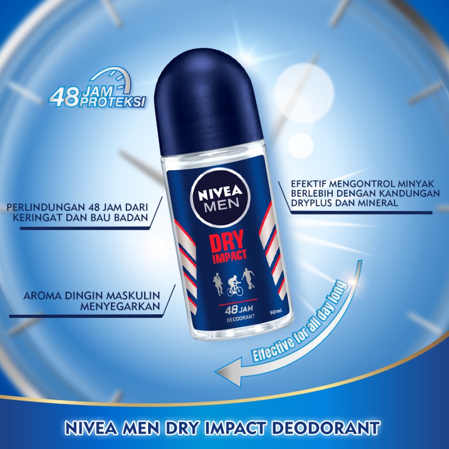 NIVEA MEN Deodorant Dry Impact Roll On - 50ml