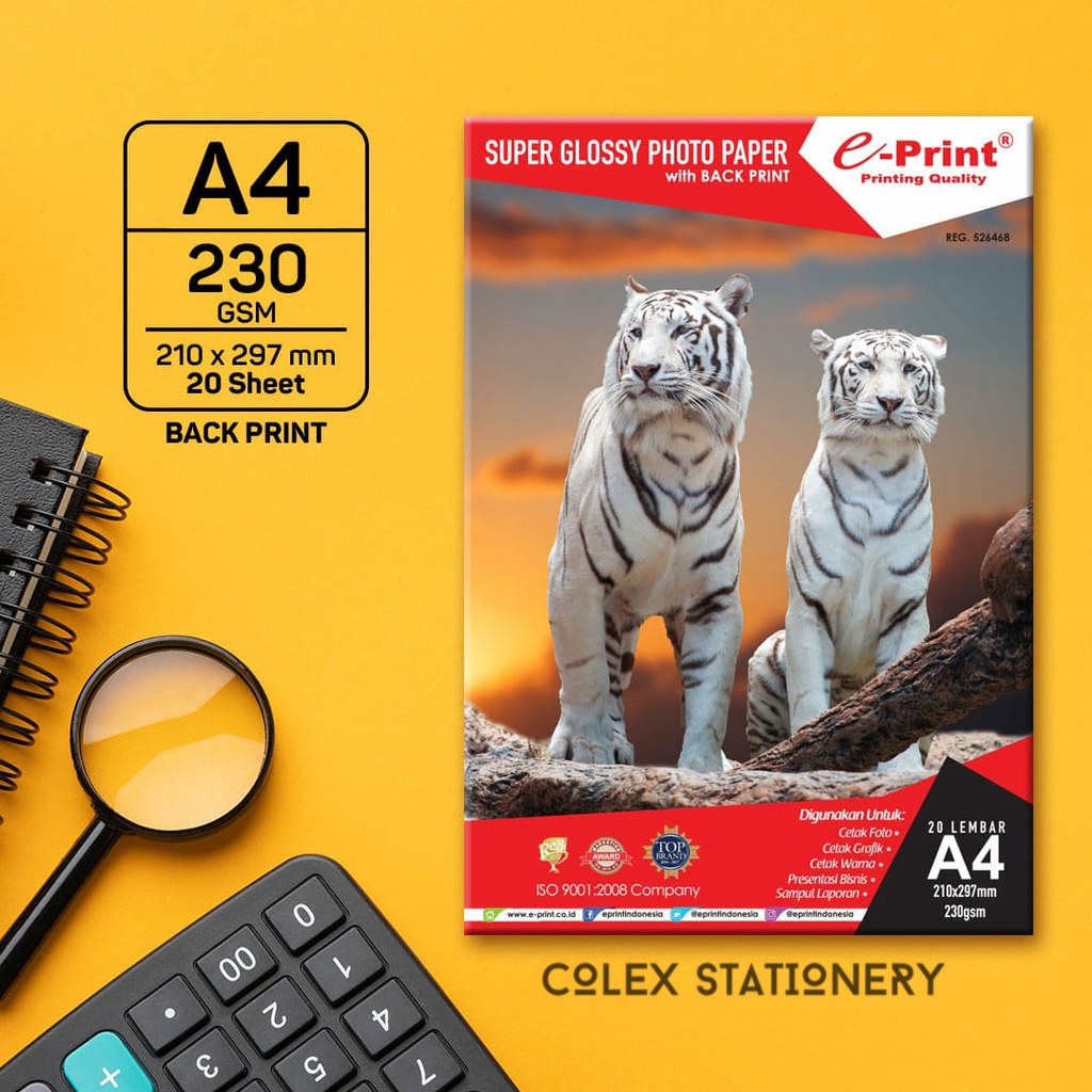

Glossy Paper Aluminium Pack / Kertas Foto Glossy Alumunium A4 230gsm E-Print