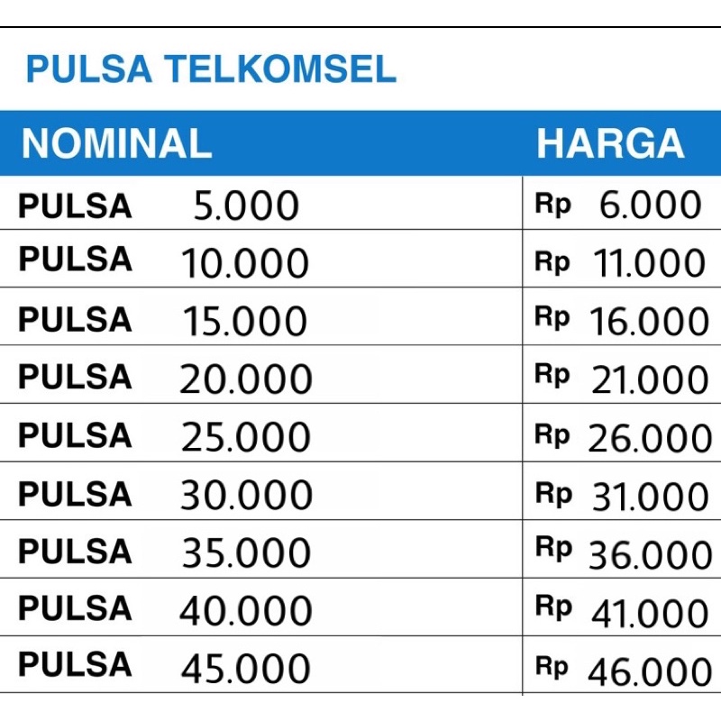 Pulsa Telkomsel Murah Biaya Admin Cuma 1000