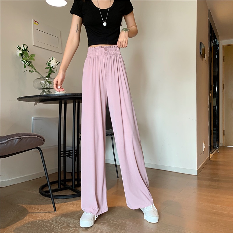 AMIEE - Korean Celana Wanita Terbaru Hightwaist Pants Celana Polos Wanita